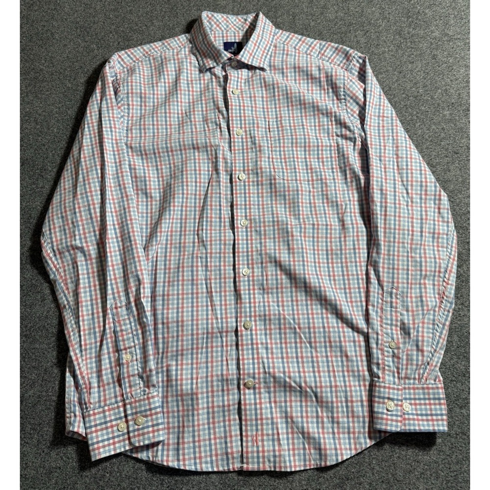 Johnnie-O Prep-formance‎ Men's Plaid Button-Up Shirt Comfort Stretch Medium